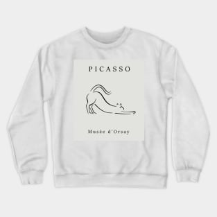 Picasso cat abstract line art Crewneck Sweatshirt